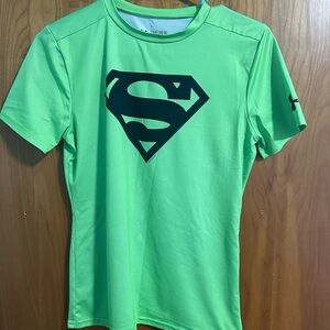 Boy’s Under Armour Lime Green Superman Tee
